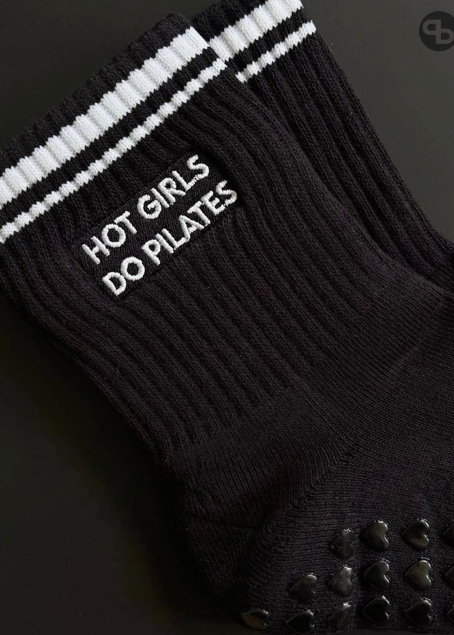 Hot Girls Do Pilates Grip Socks - Black