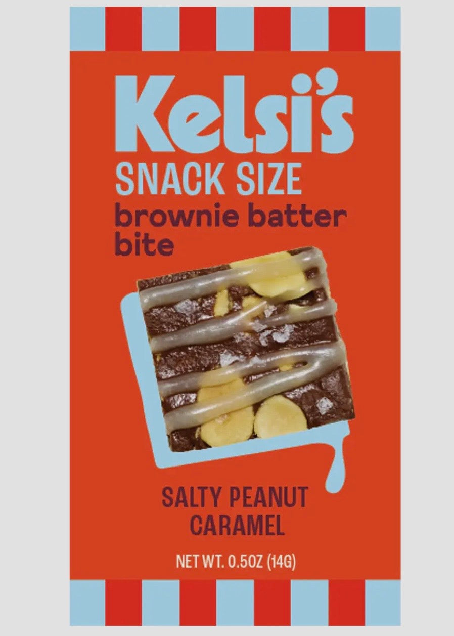 Snack Size Salty Peanut Caramel Brownie Batter Bite (DF + GF)
