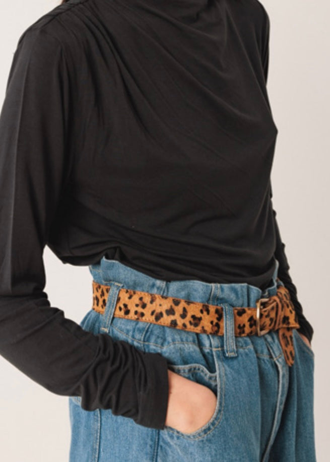 Leopard Leather Belt