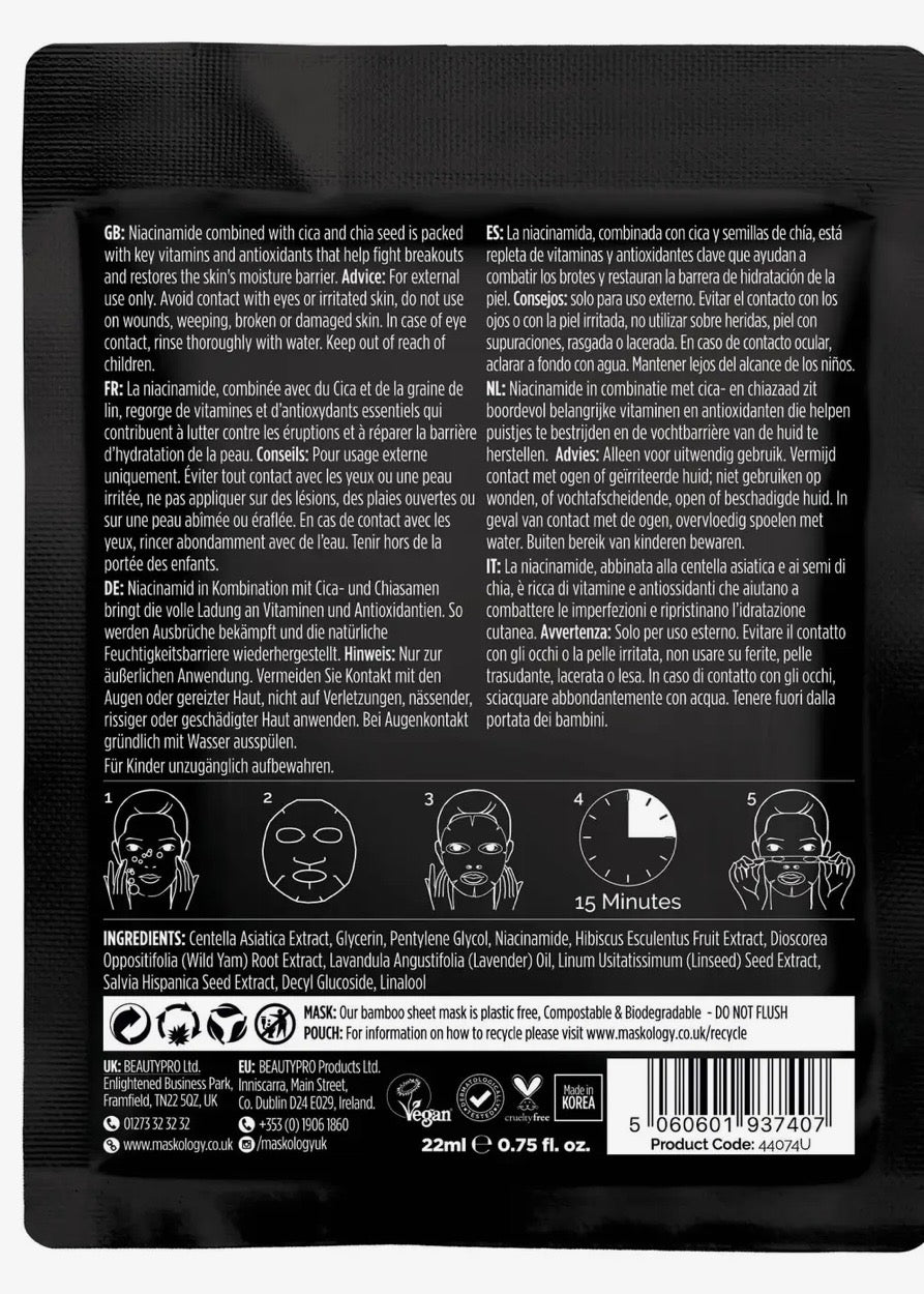 +maskology Niacinamide Professional Sheet Mask