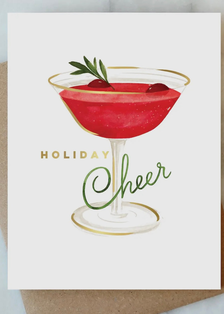 Cranberry Cocktail Holiday Card