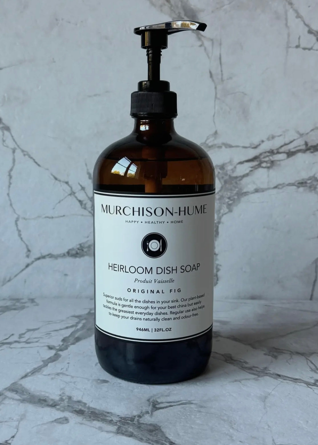 Heirloom Dish Soap in Amber Glass Dispenser - 32 oz.