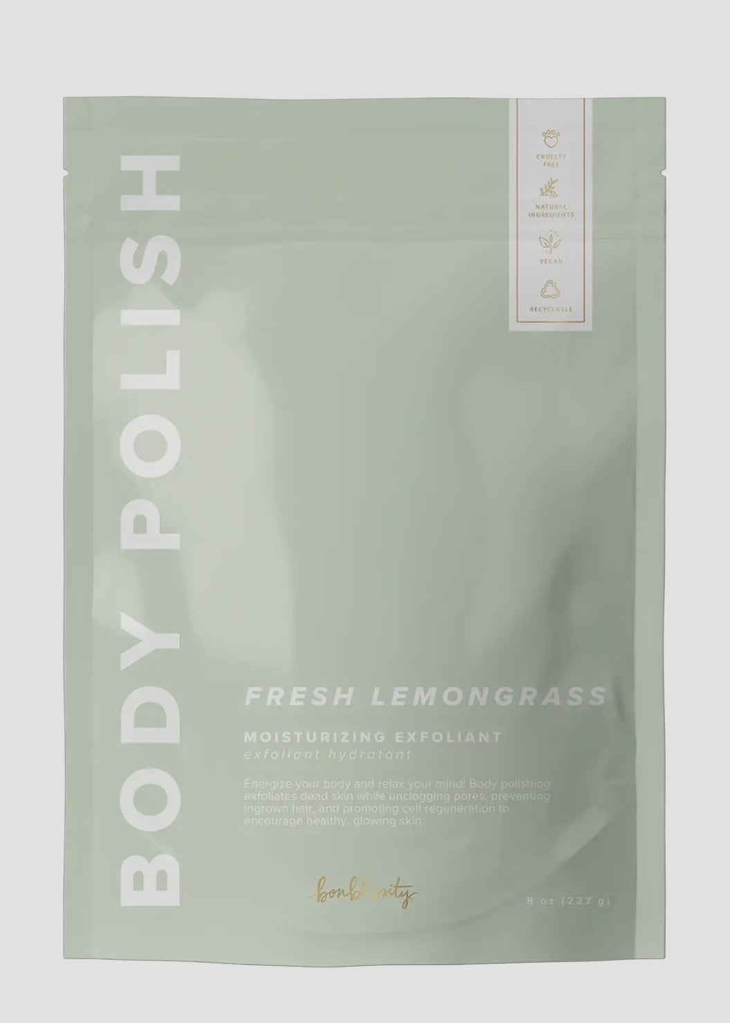 Fresh Lemongrass Body Polish Scrub W/Gold Spoon