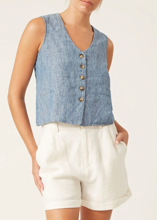 Jordan Shorts in Red Linen