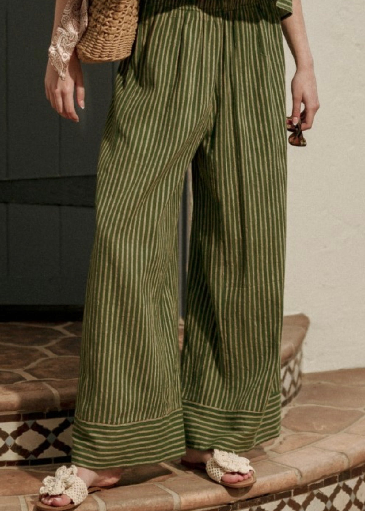 Olive Grove Stripe Pants