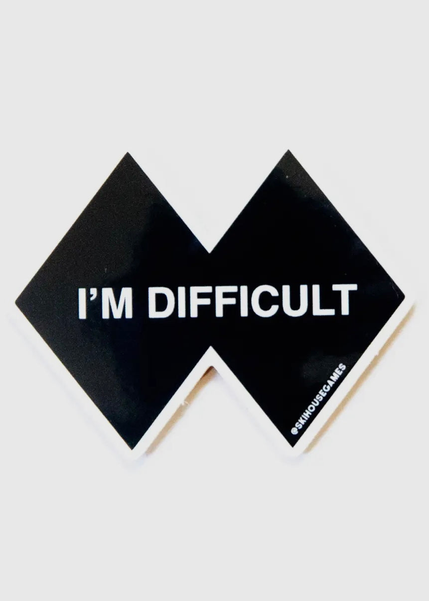 I'm Difficult Double Black Diamond Ski Sticker