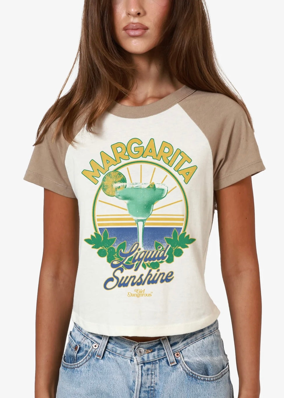 Margarita Liquid Sunshine Bone & Mocha Baby Raglan Tee