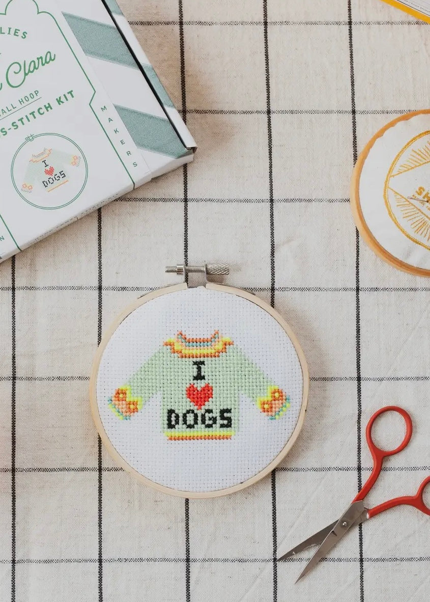 I Heart Dogs Cross Stitch Kit