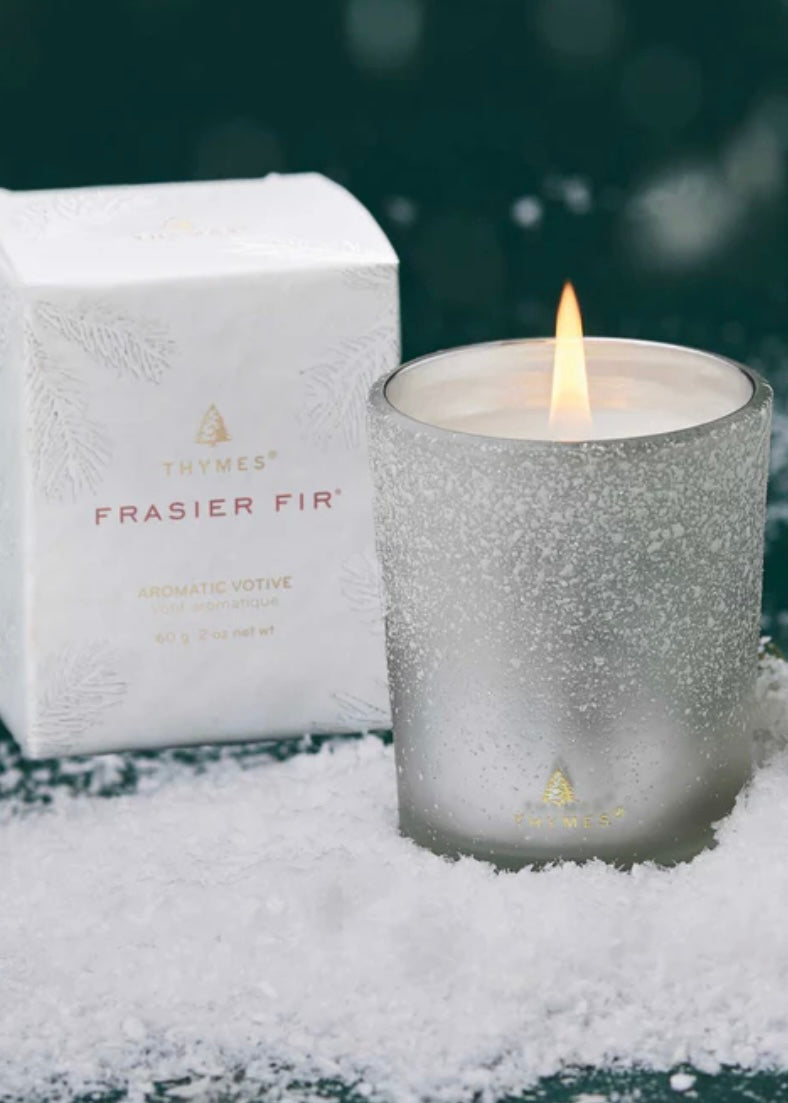 Frasier Fir Flocked Votive Candle