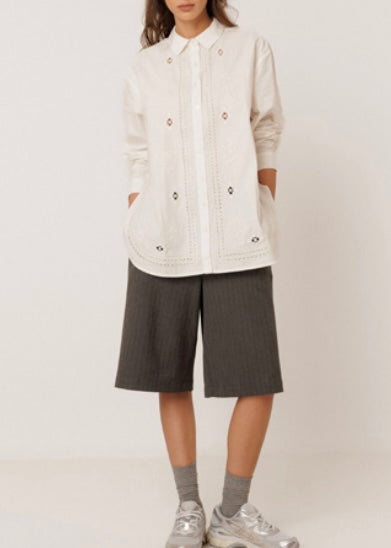 Embroidered Button-Up