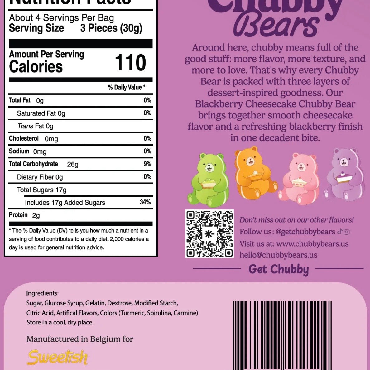 Chubby Bears Blackberry Cheesecake Gummy Bears