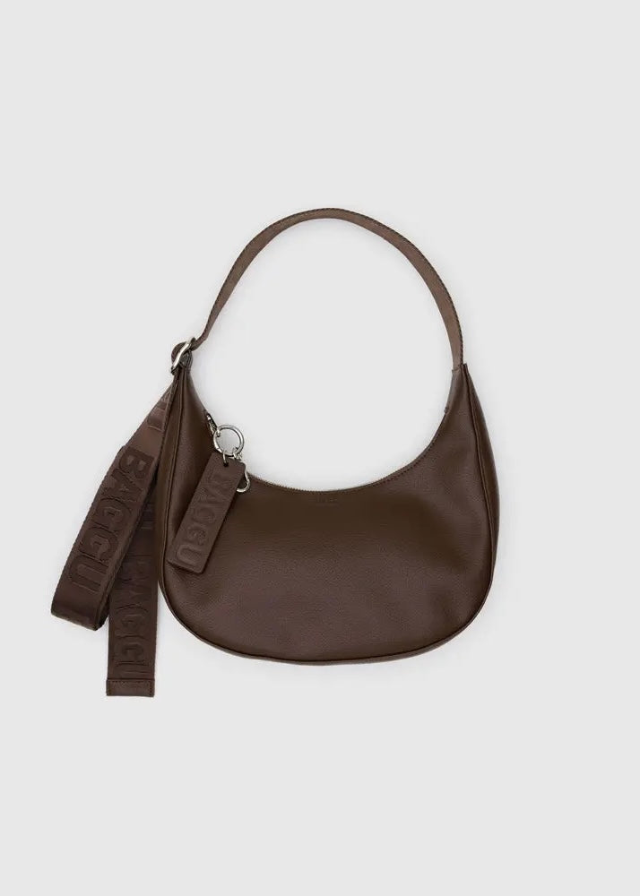 Small Recycled Leather Crescent Bag