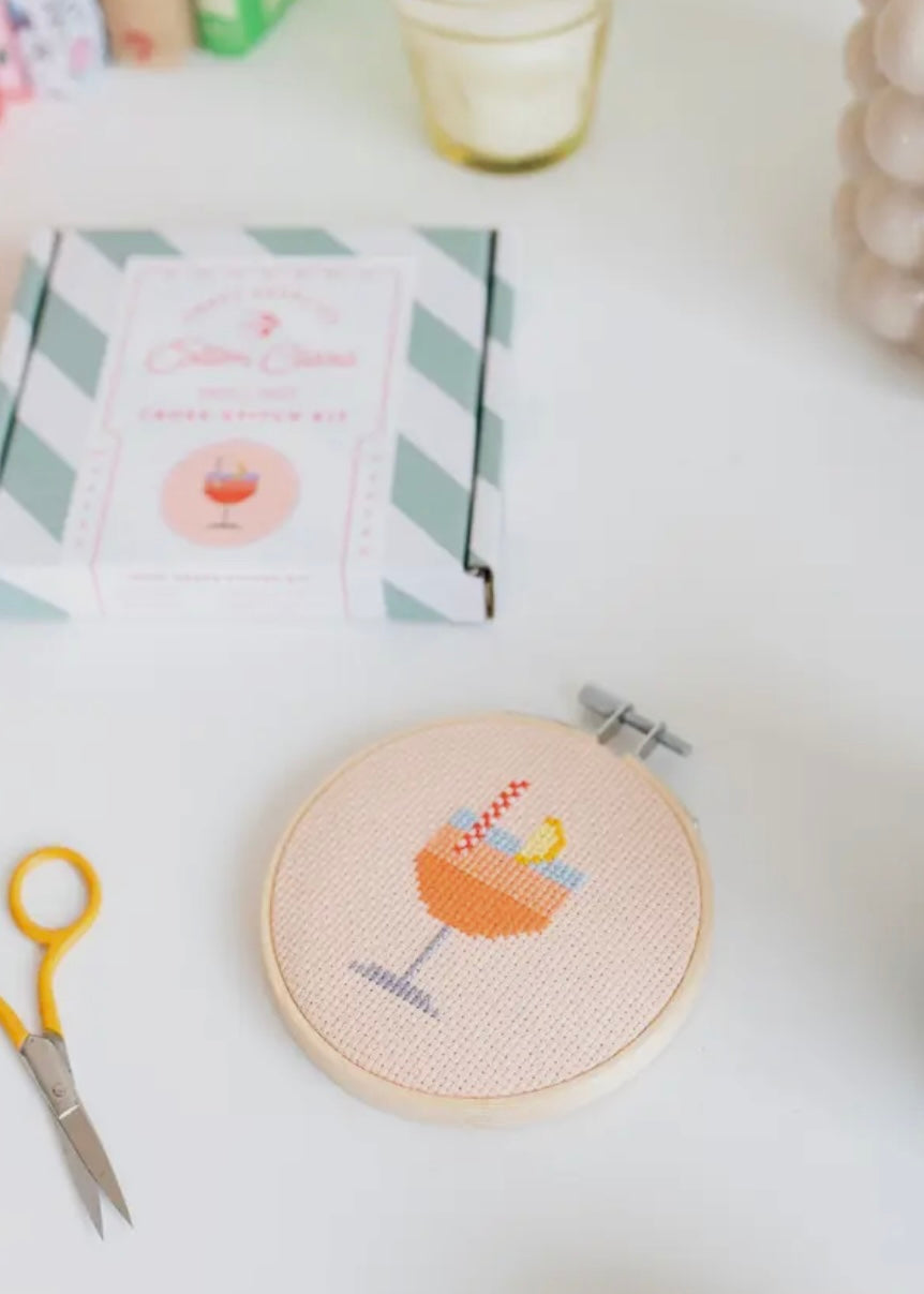 Aperol Cocktail Counted Cross Stitch Kit