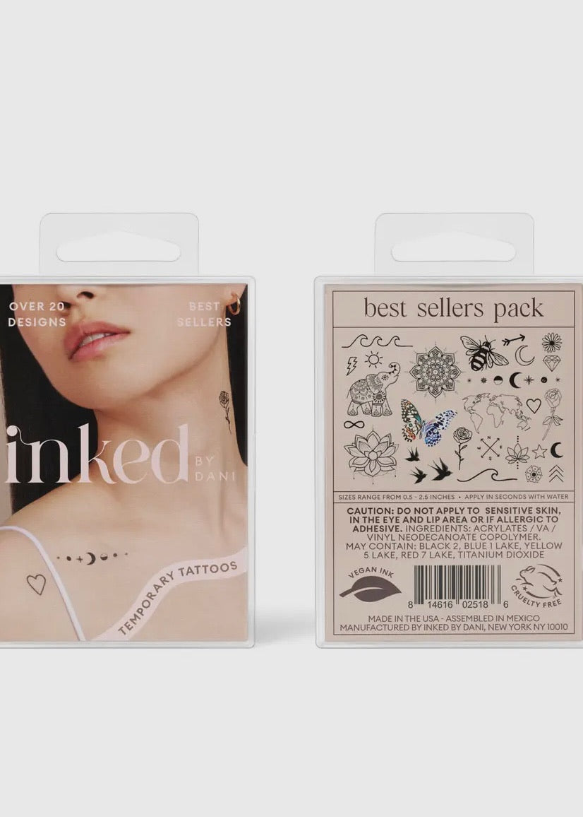 Best Sellers Temporary Tattoo Pack