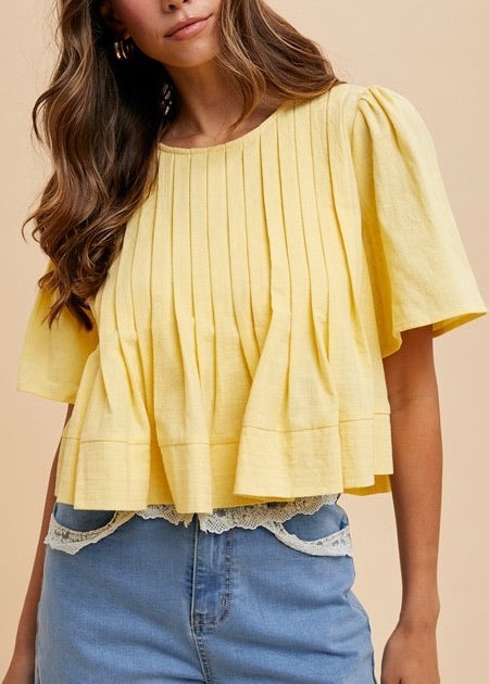 Sunshine Flutter Sleeve Top