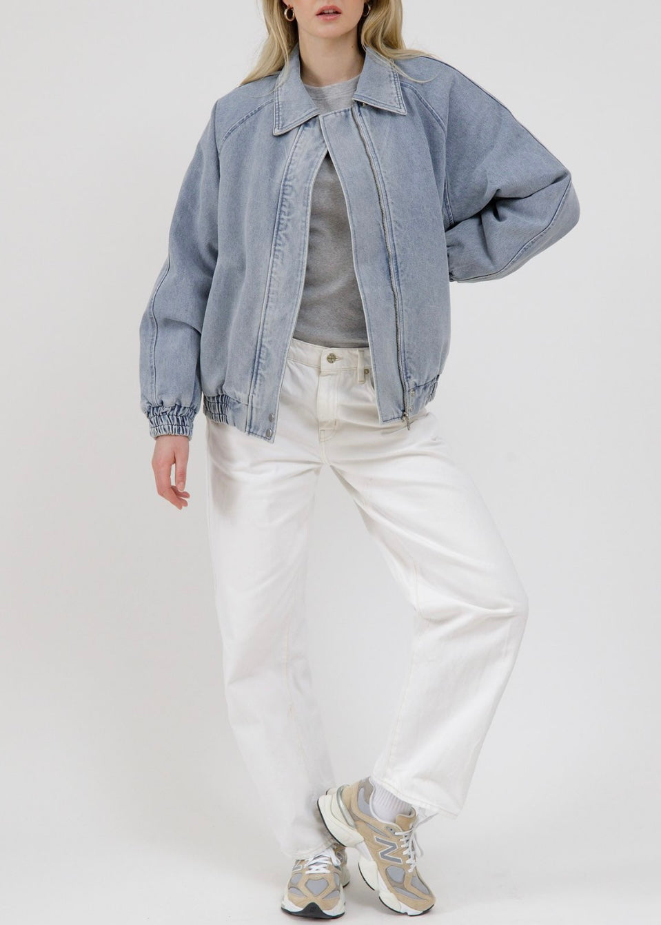 Christine Denim Bomber
