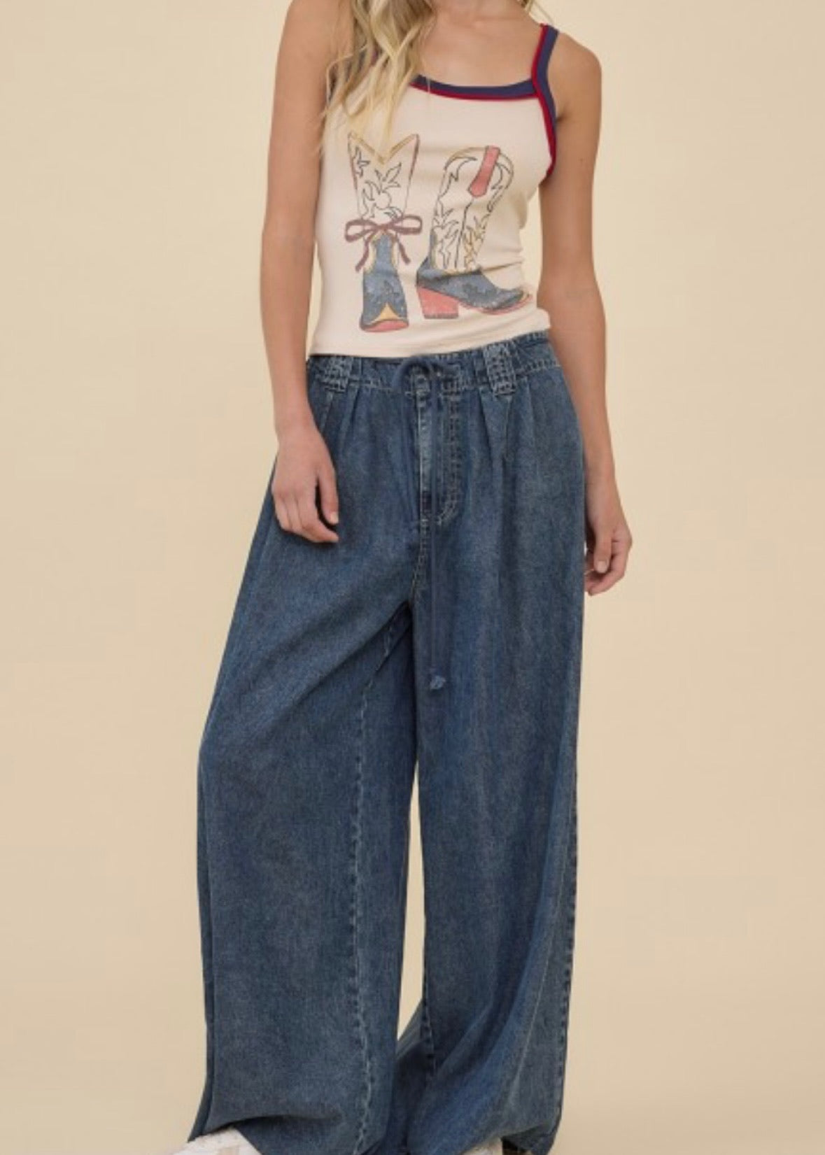 Mercury Wide Leg Denim Pants