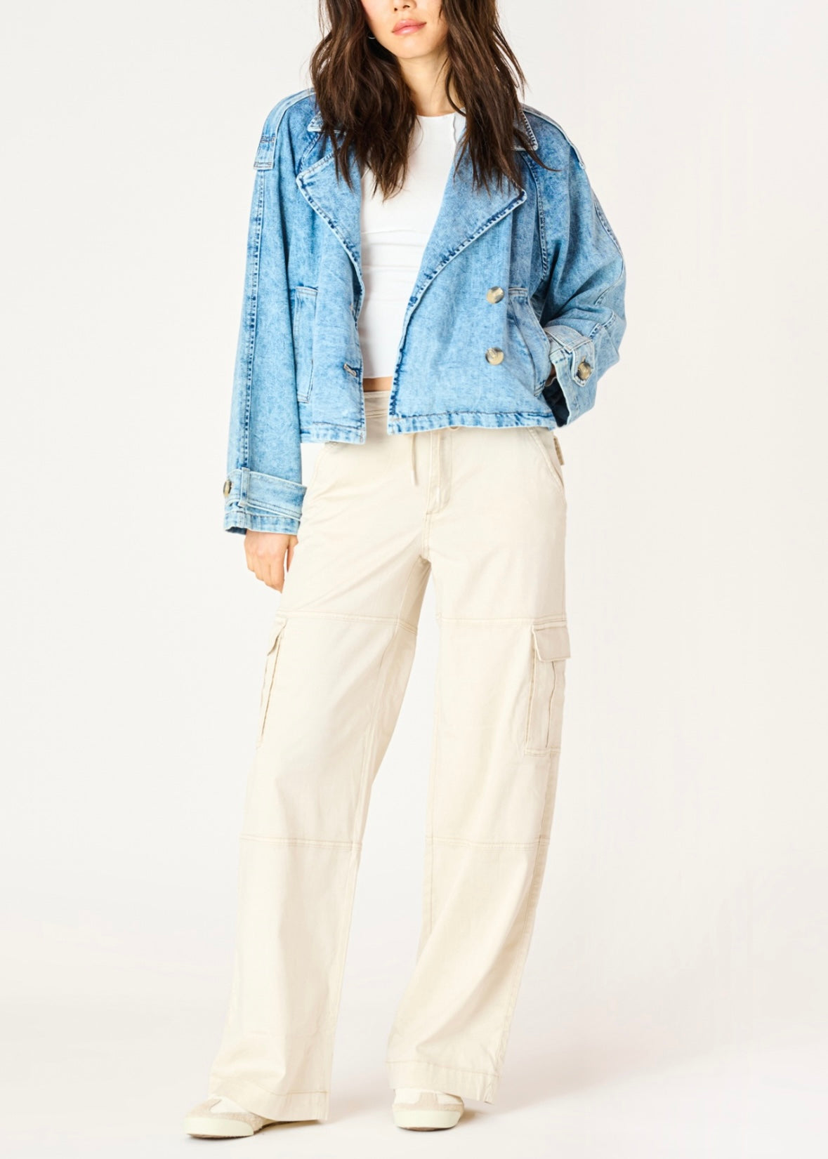 Double Breasted Denim Jacket