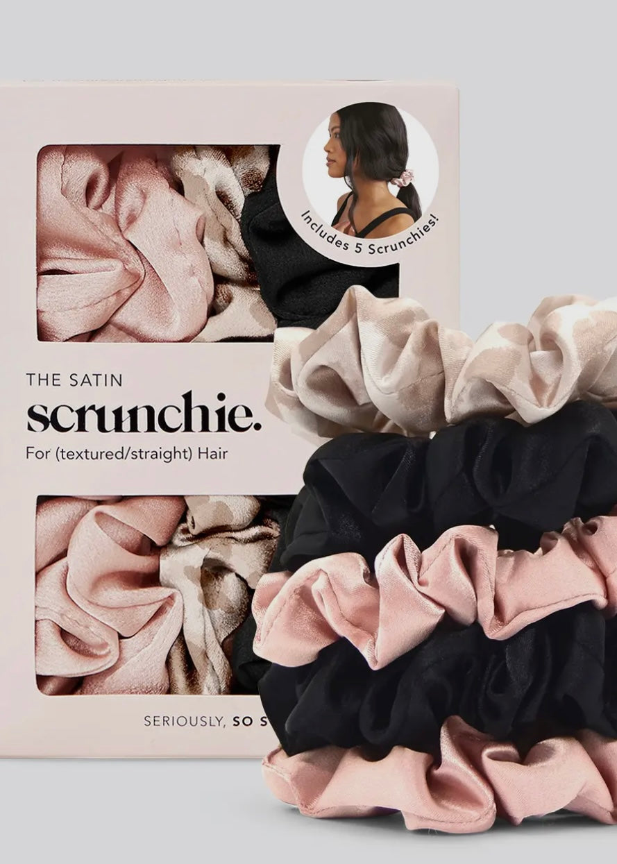 Satin Scrunchies - 5 Pack