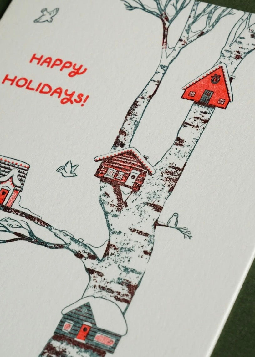 Birdhouse Holiday | Letterpress Card
