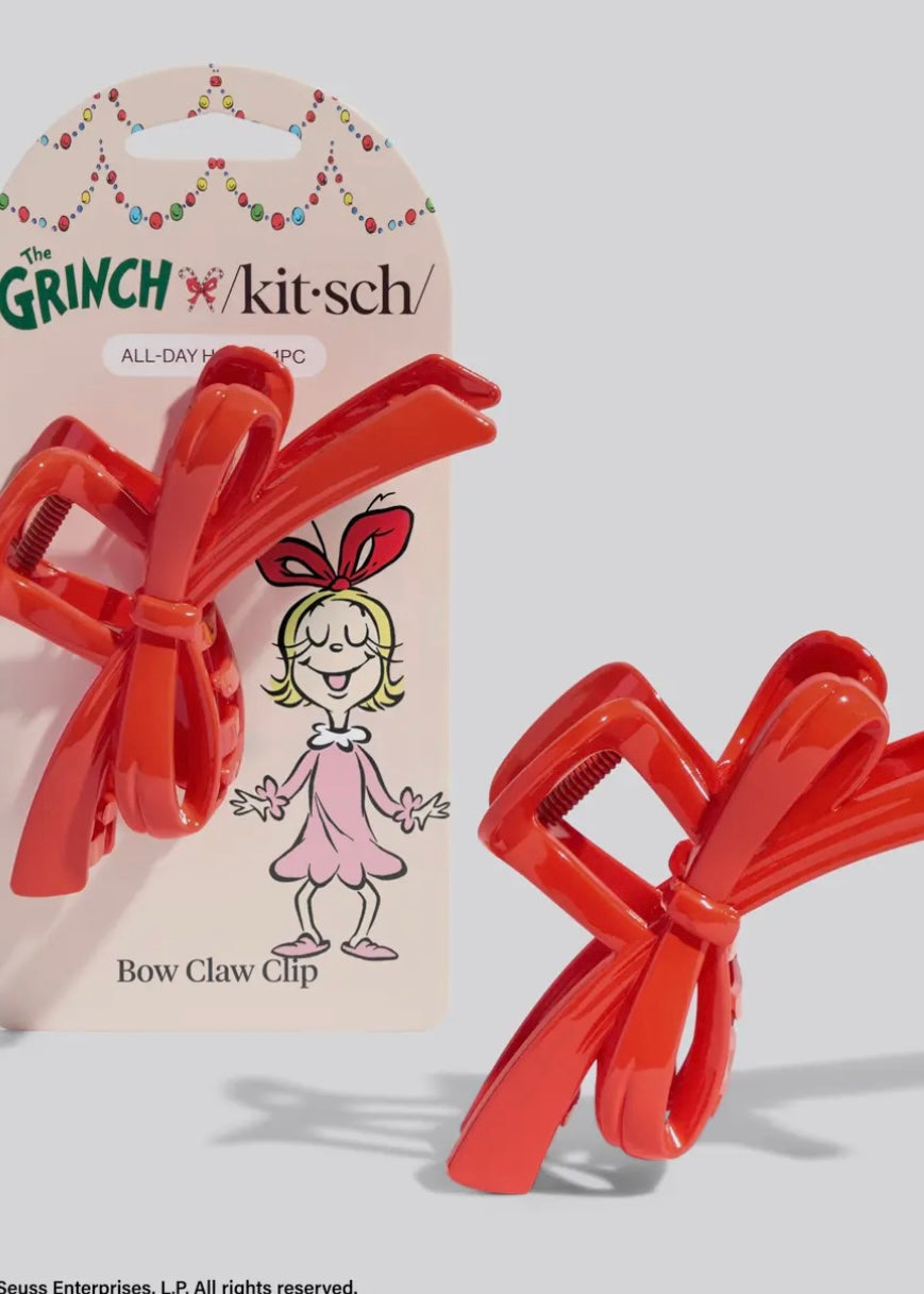 The Grinch X Kitsch Red Bow Claw Clip