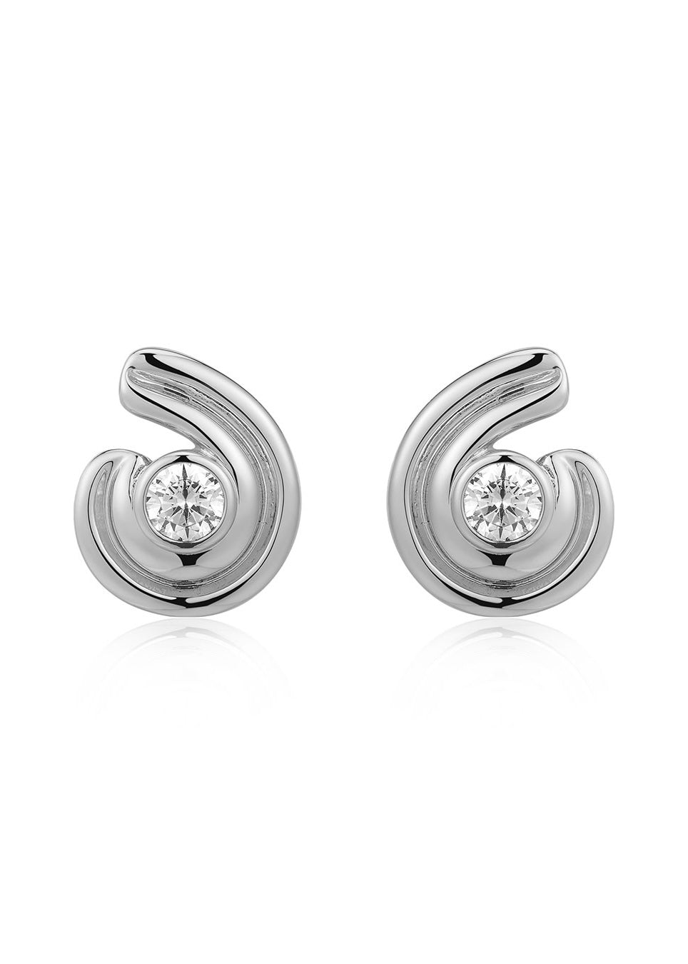 Wave Bezel Twist Studs