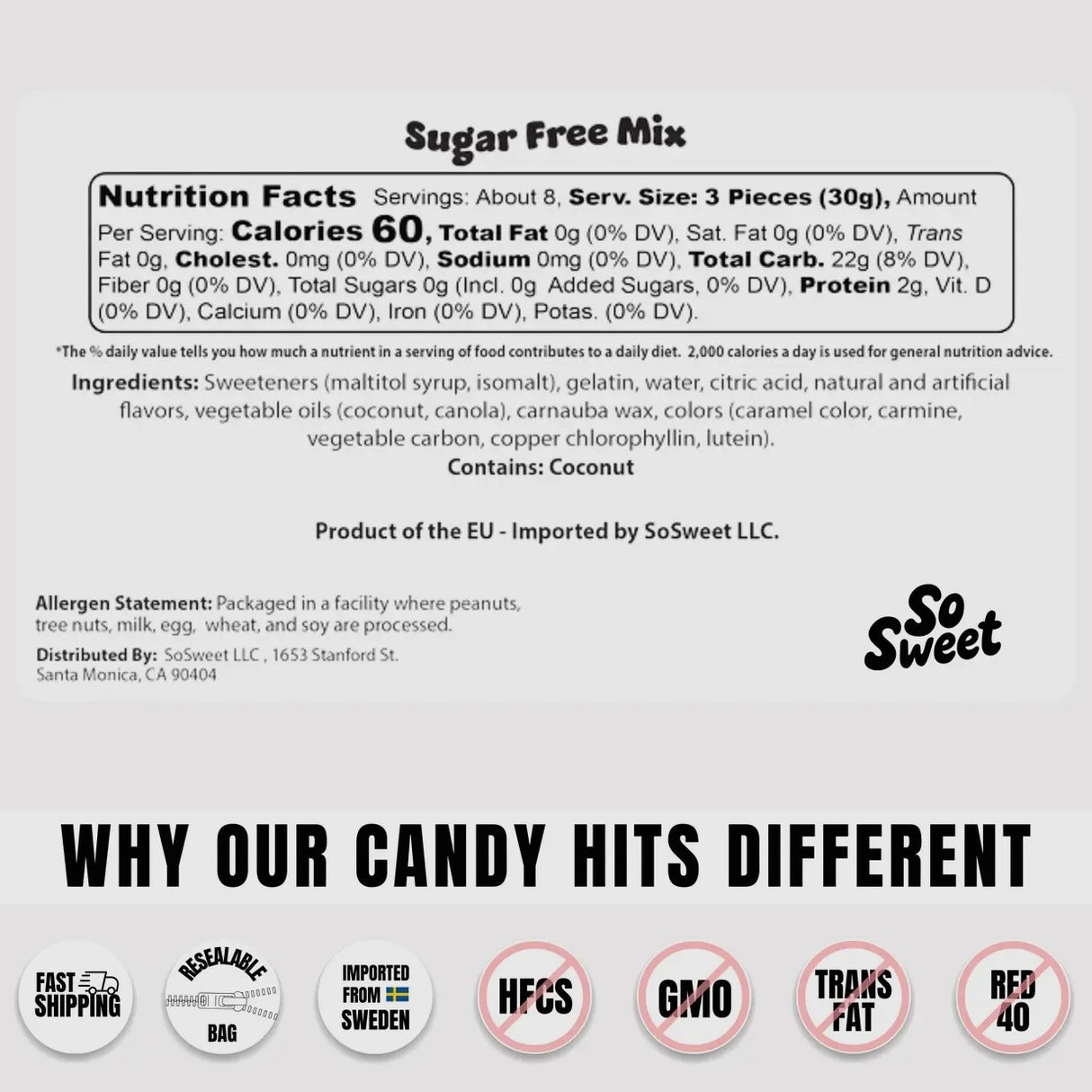 Swedish Candy Sugar-Free Mix (8 oz)