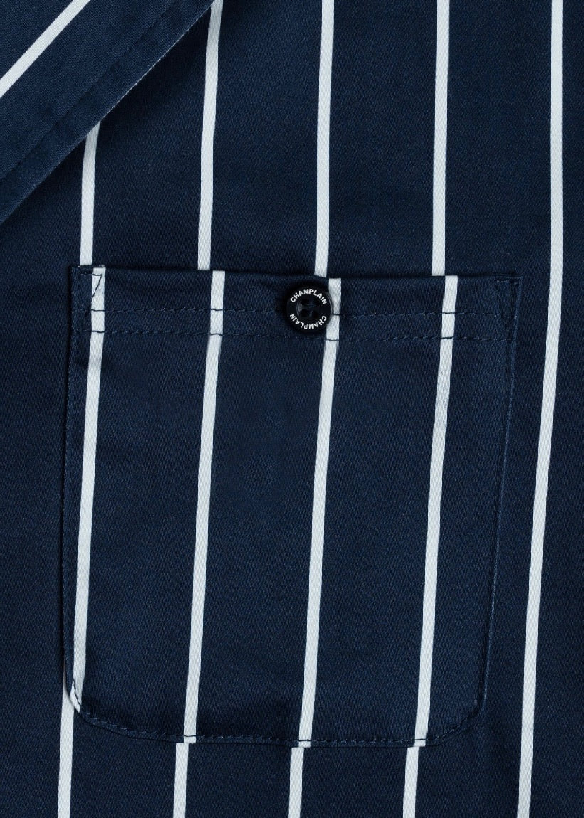 Stripe Camp Collar Shirt