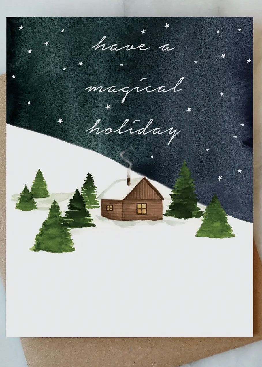 Snowy Cabins Card