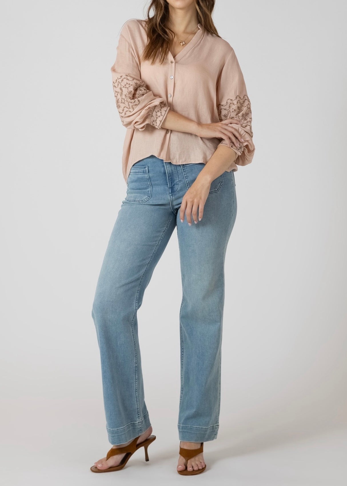 Rose Glow Embroidered Top