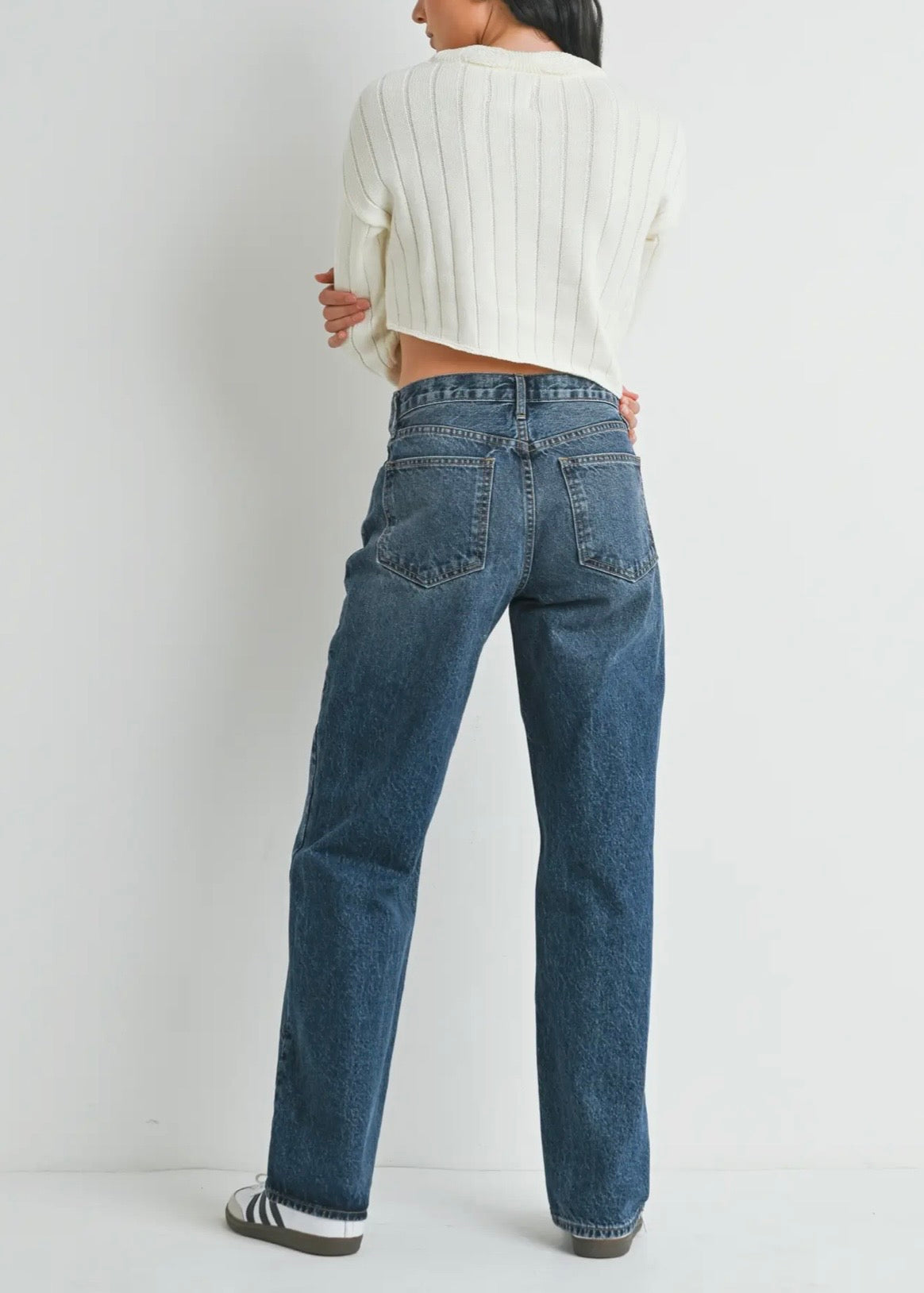 Classic Full Length Relaxed Straight Dark Denim