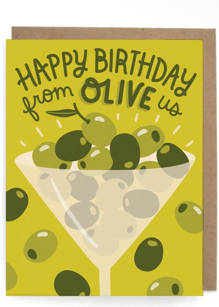 Olive Us Birthday Greeting Card