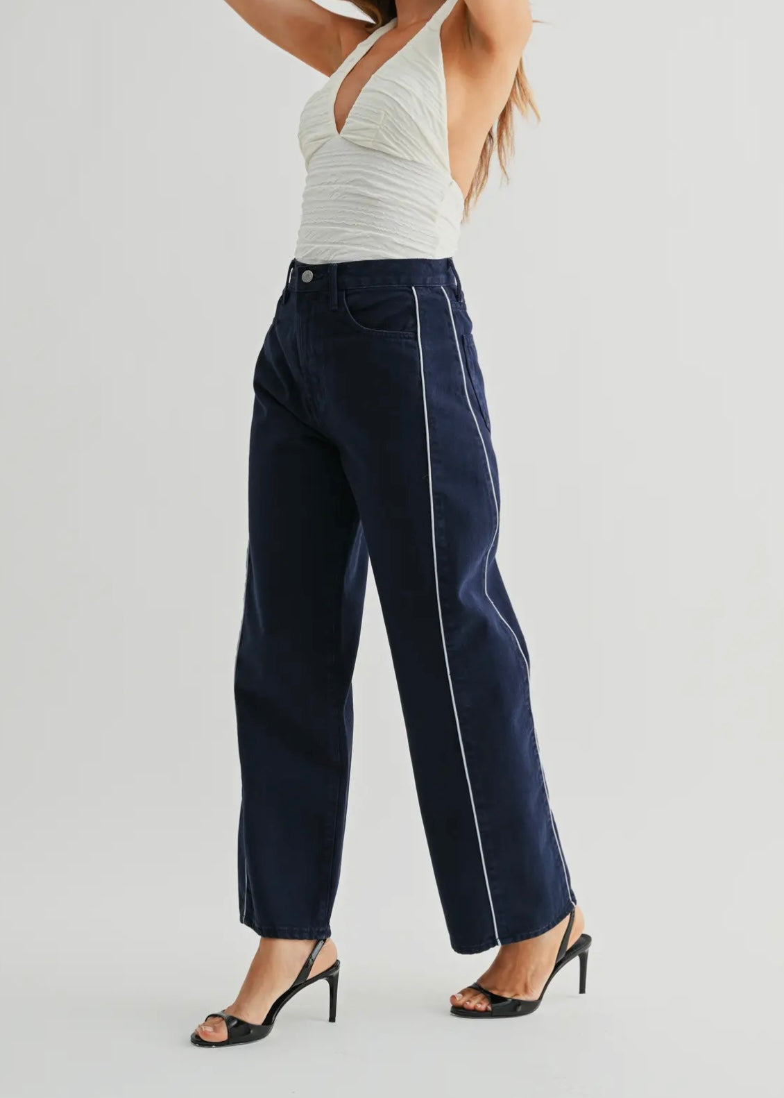 Twisted Seamed Barrel Jean