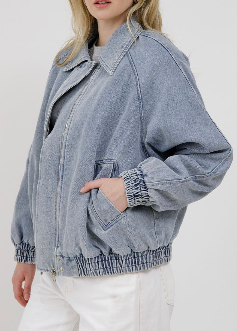 Christine Denim Bomber