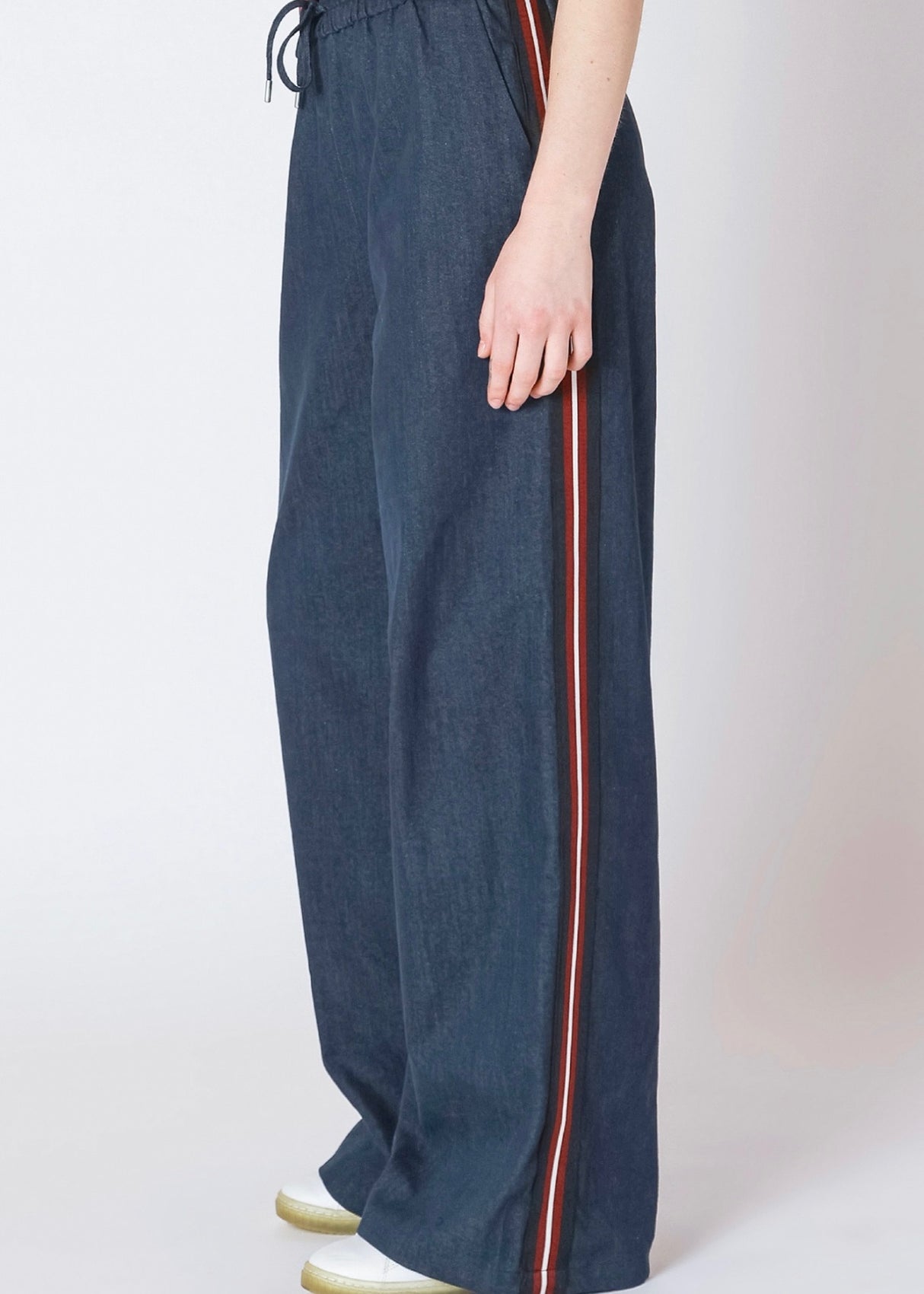 Side Stripe Wide Leg Jeans