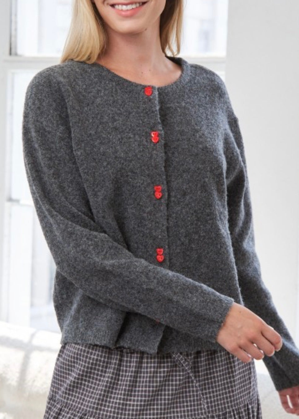 Lovie Heart Button Cardigan