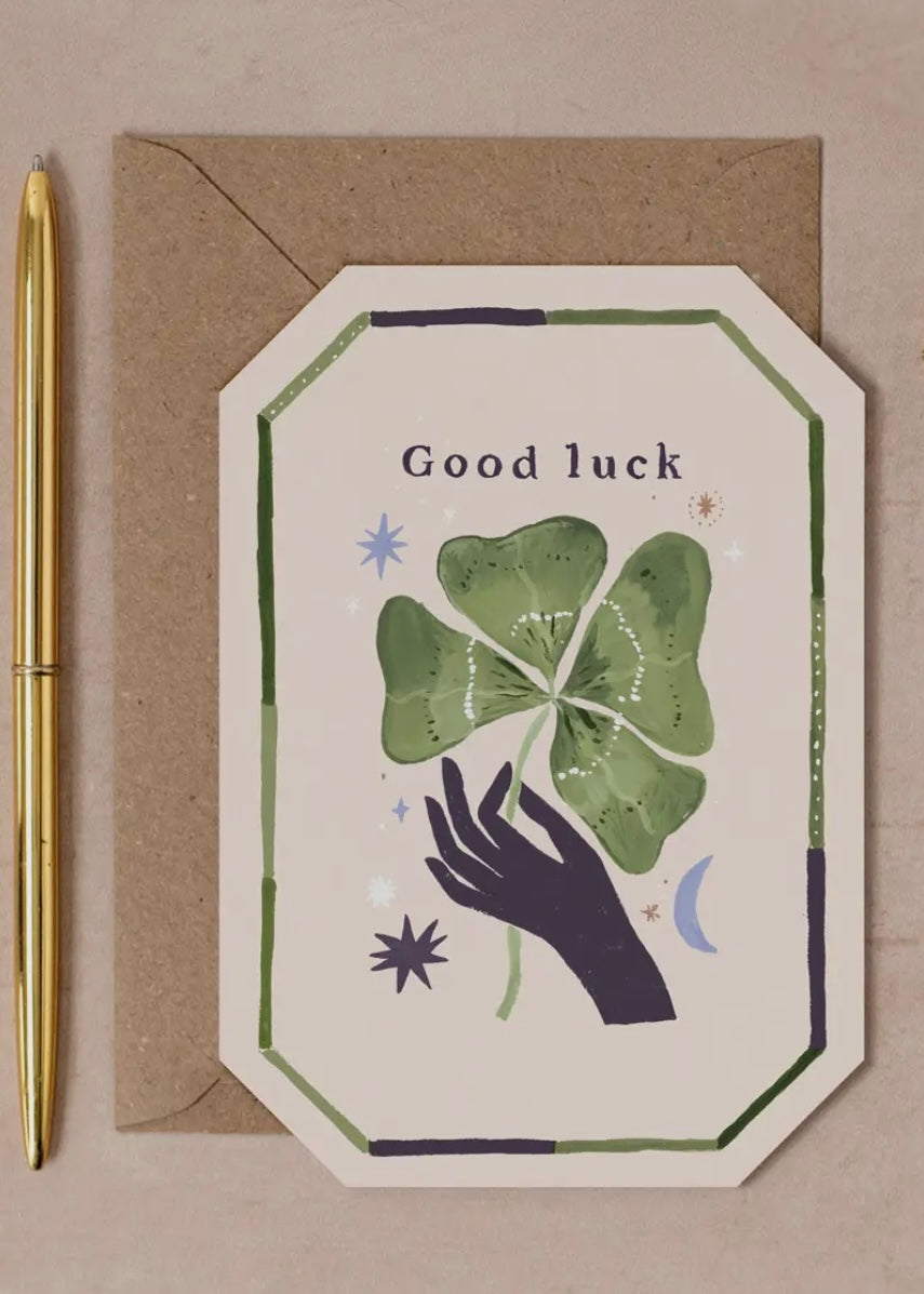 Lucky Clover Good Luck Card