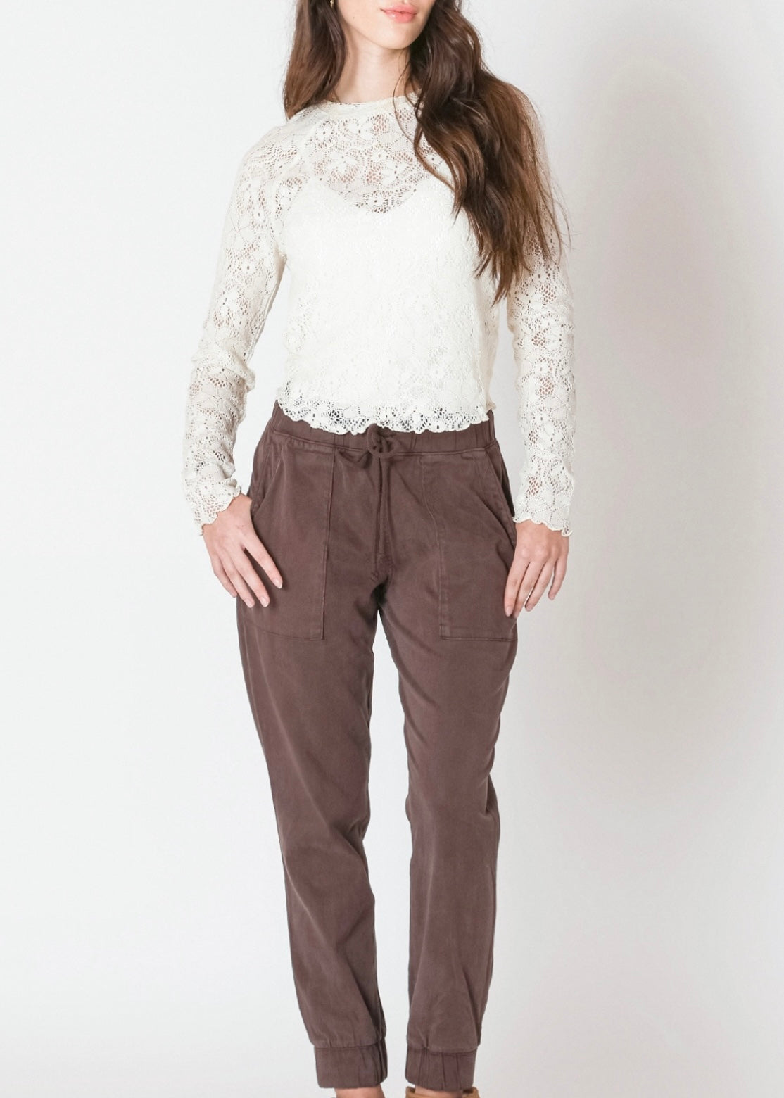 Exposed Seam Lace Top
