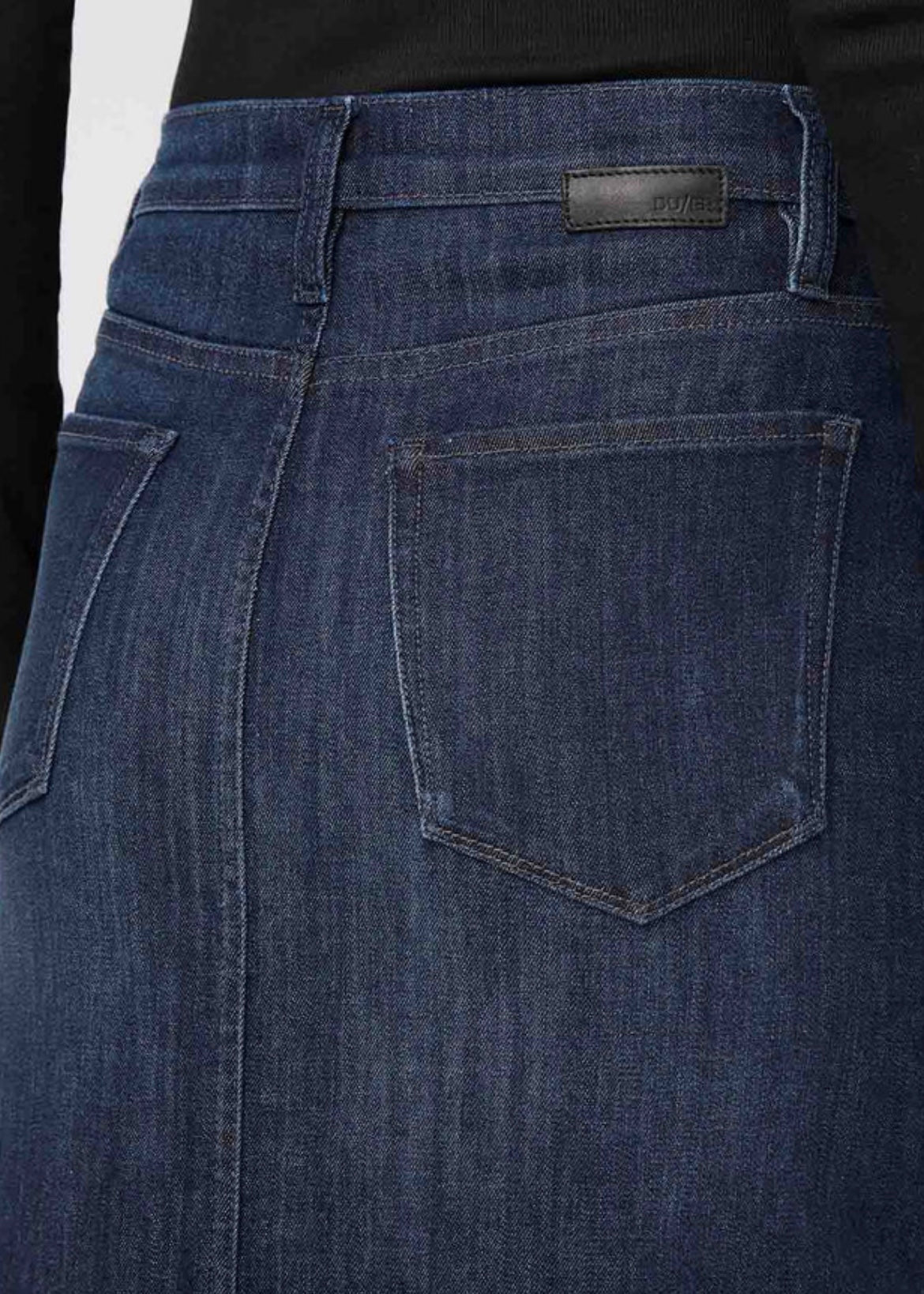 Performance Denim Slit Skirt - Dark Stone