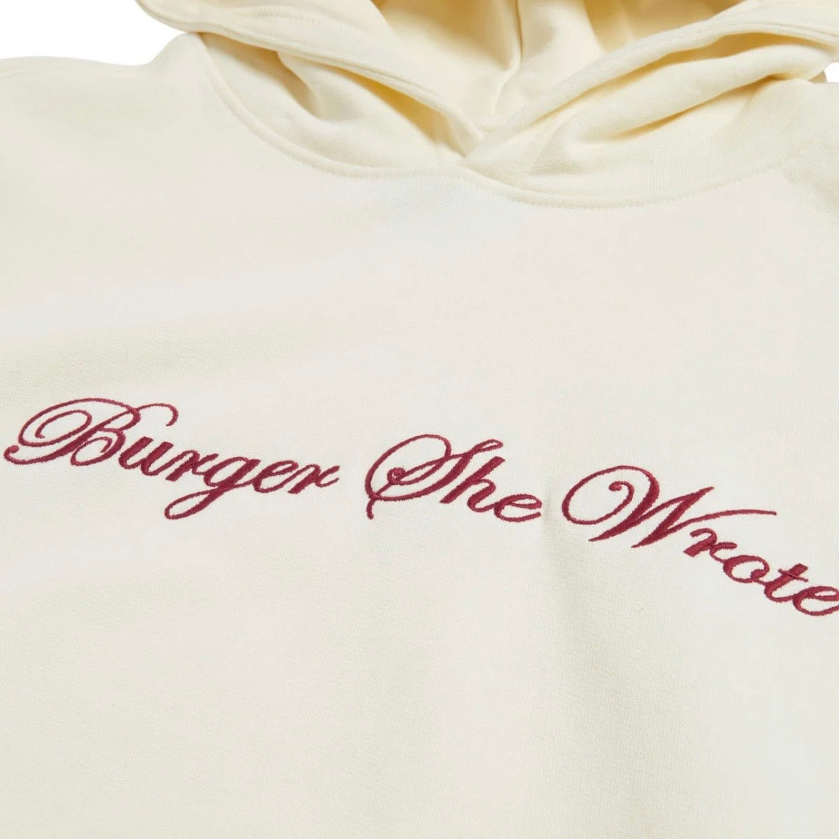 Burger She Wrote Hoodie Natural