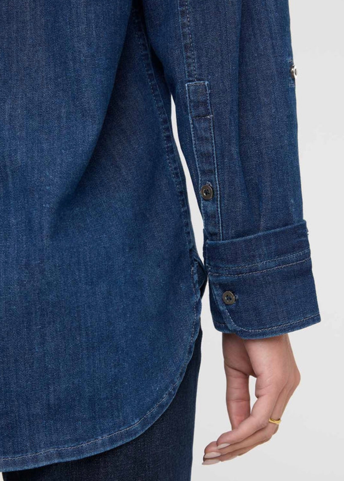 Performance Denim Lite Relaxed Button Down - Medium Stone