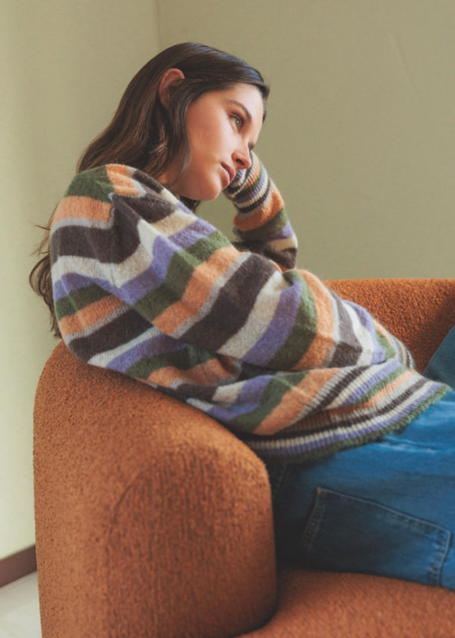 Striped Mockneck Sweater