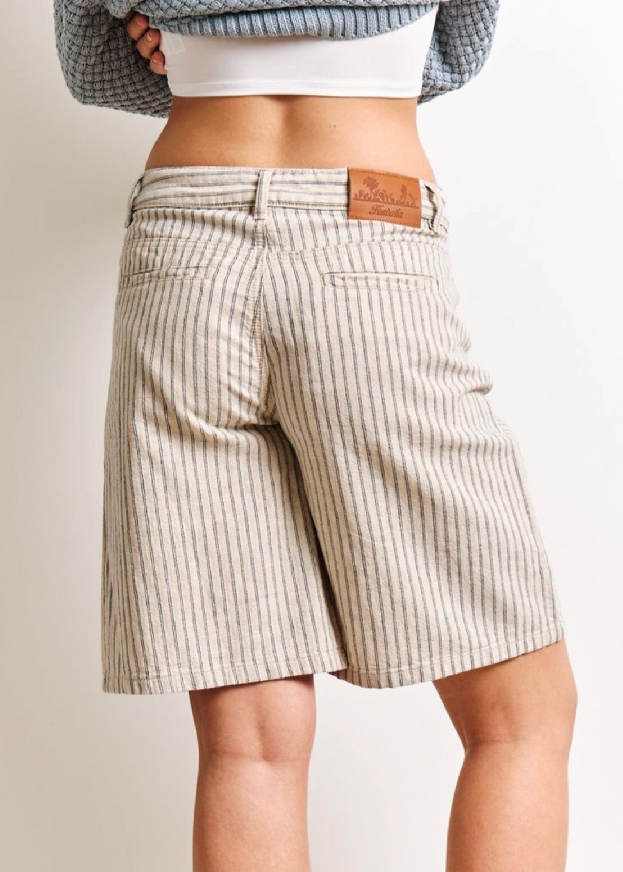 Herringbone Belted Shorts