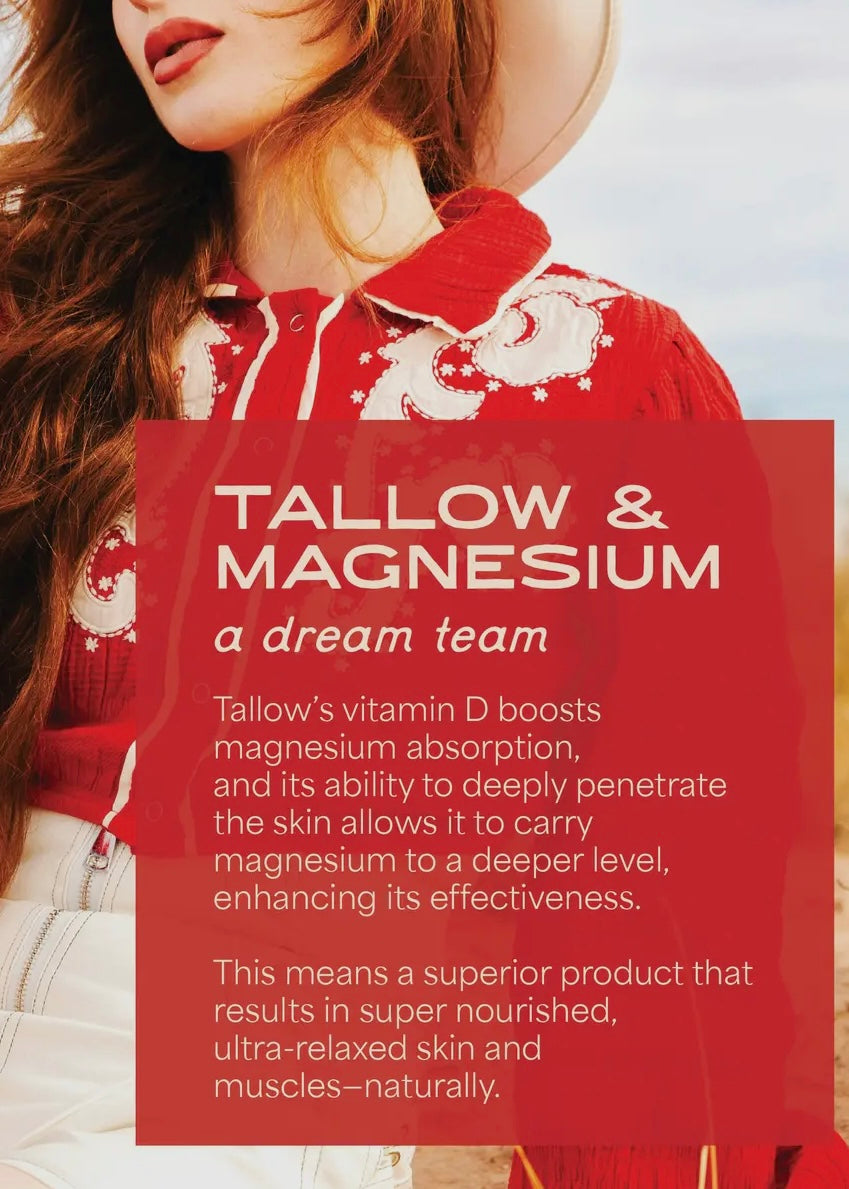Magnesium Cream Tallow | For Sleep, Sore Muscles + Balance