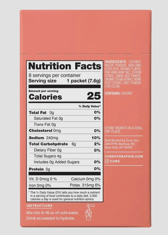 Hydrating Electrolyte Drink Mix - 8 Count