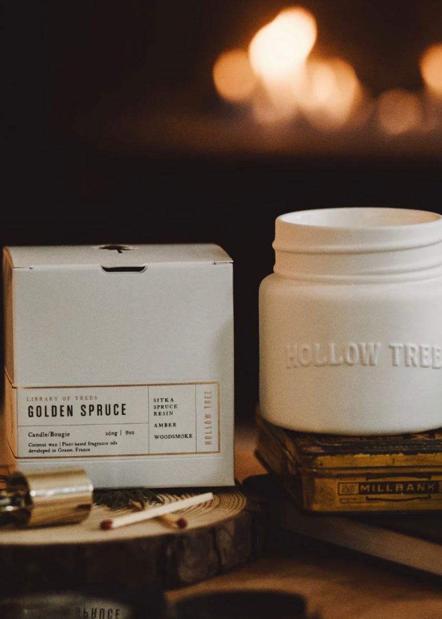 Golden Spruce Ceramic Candle