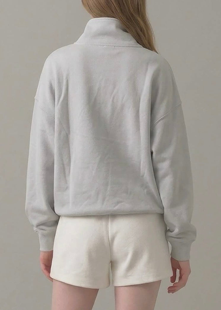 Pre Shrunk Cotton Terry Half Zip Sweatshirt