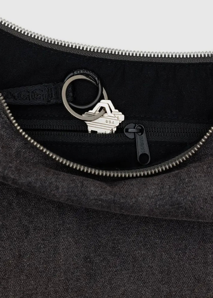 Medium Denim Crescent Bag