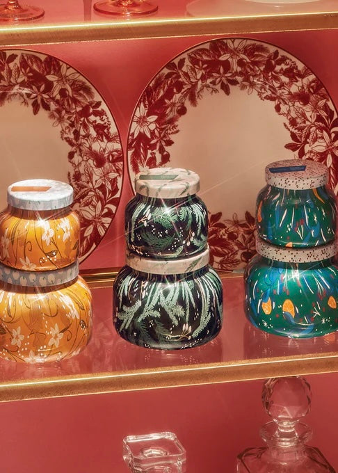 Crystal Pine Holiday Pattern Play Petite Candle