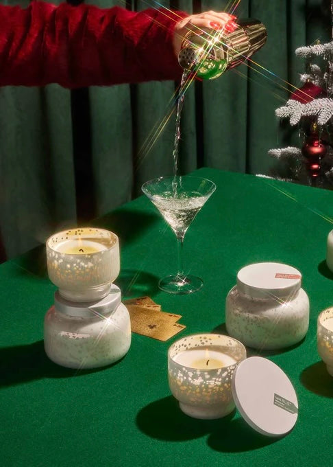 Crystal Pine Holiday Mercury Inverted Candle